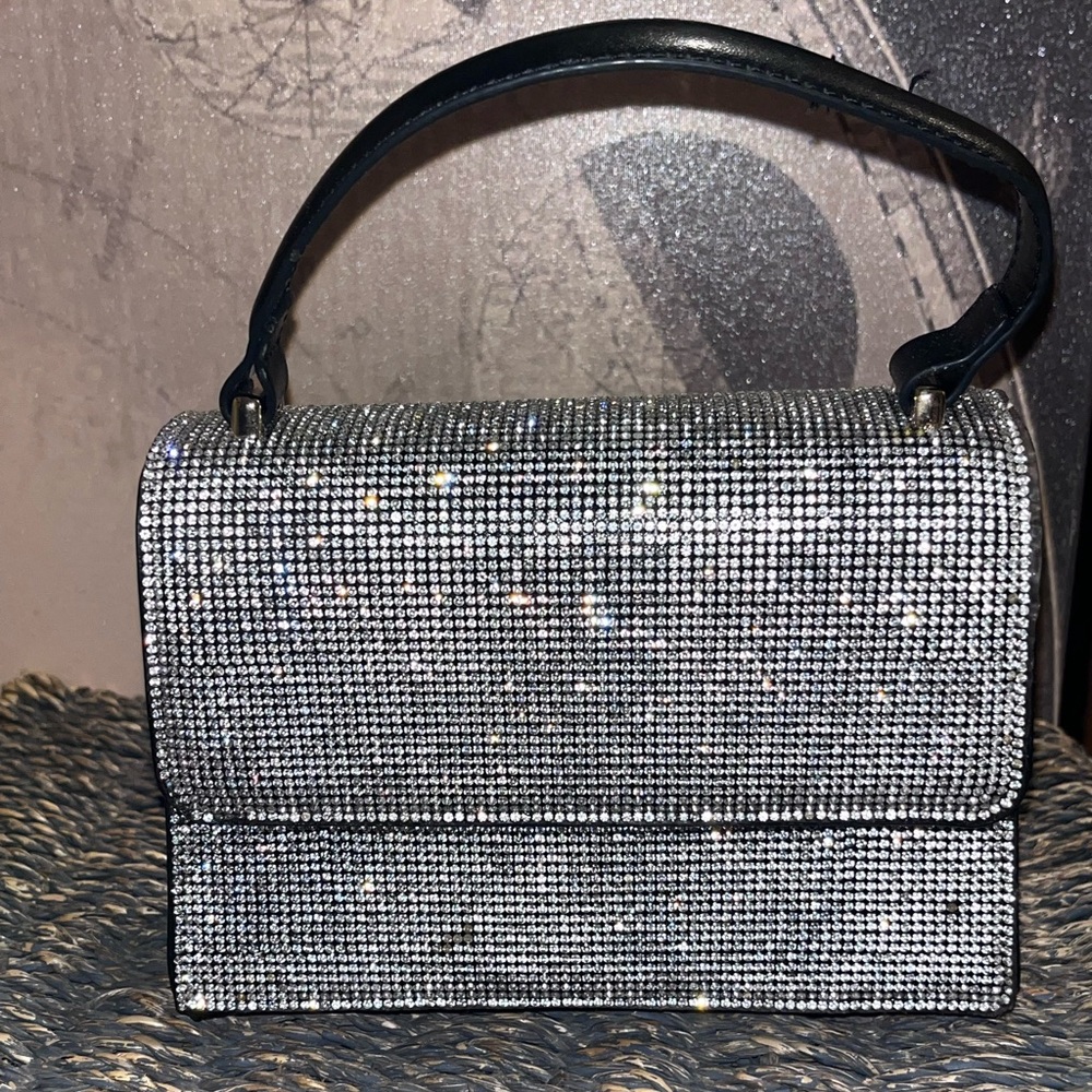 Dazzling Silver Rhinestone Clutch